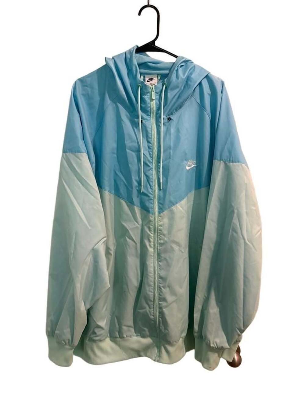 Nike Windrunner Jacket Size 4XL Blue Green Full Zip Hooded Windbreaker